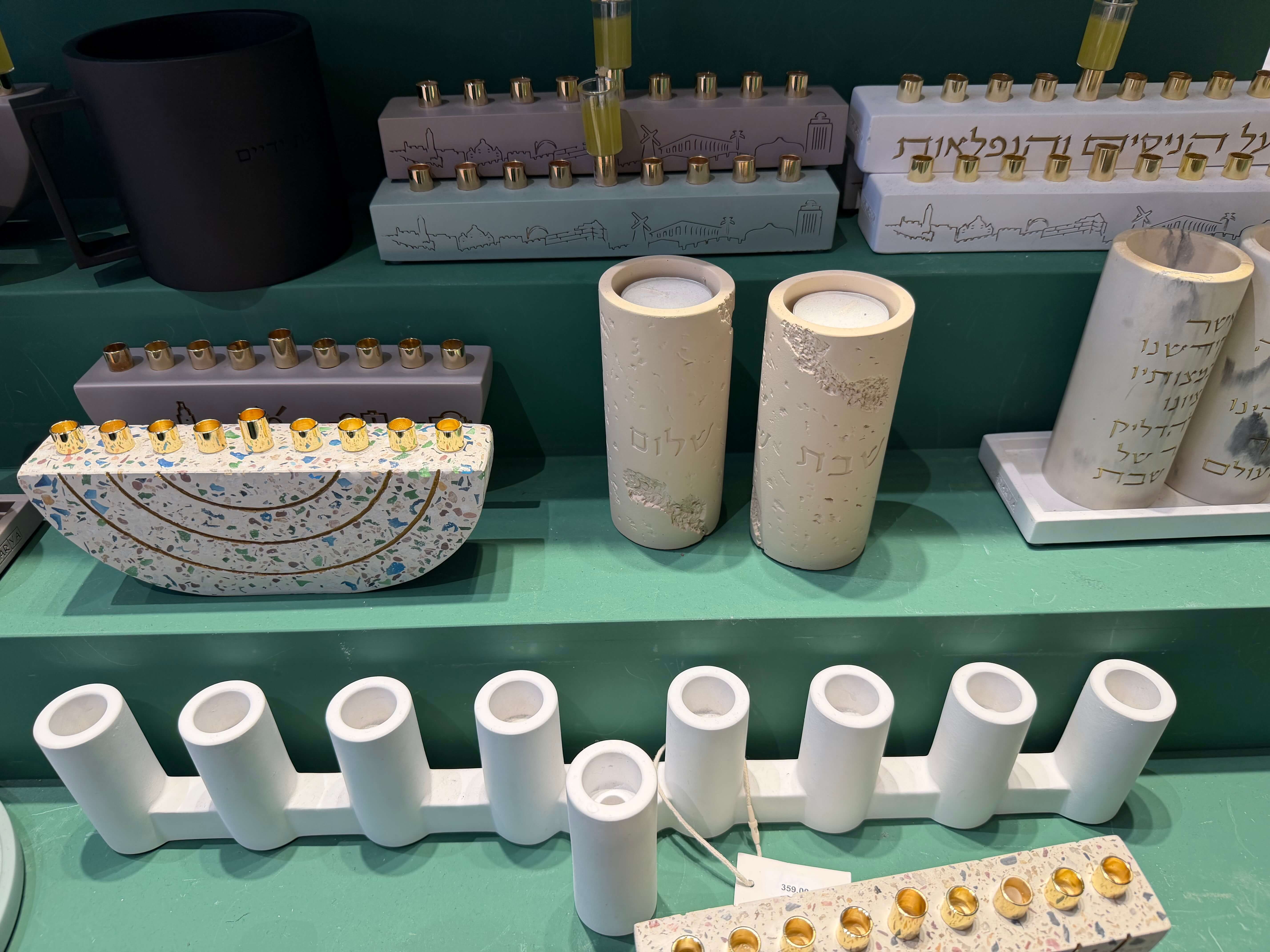 A selection of Hanukkiah menorahs for Hanukkah 2025