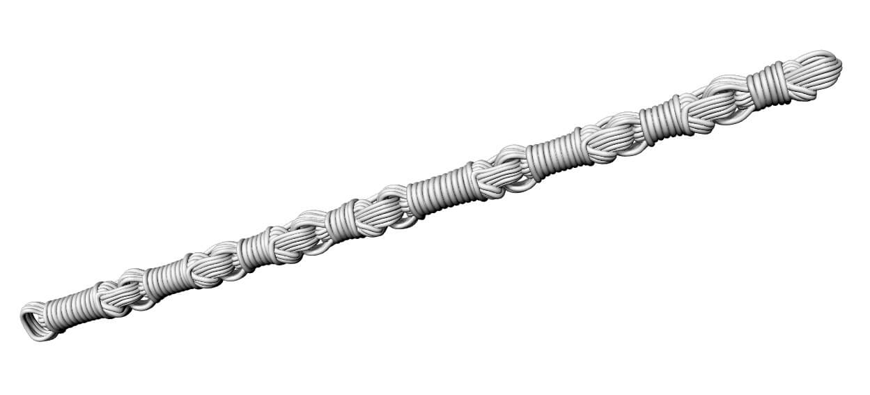 3D model drawing of The Tallisman bracelet links on white background